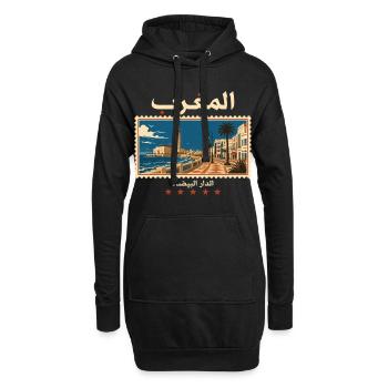 Marokko Casablanca Vintage Reise - Hoodie-Kleid - Schwarz - Vorne