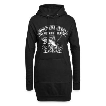 Wenn der Karpfen ruft muss ich Gehen - Hoodie-Kleid - Schwarz - Vorne