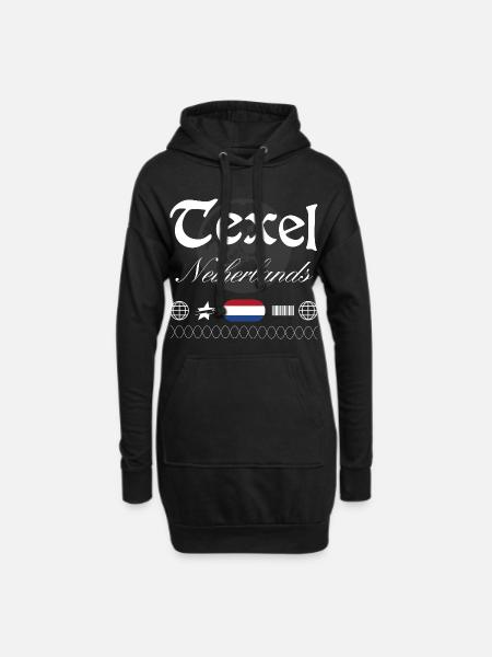 Texel Niederlande Streetwear Reise Souvenir - Hoodie-Kleid - Schwarz
