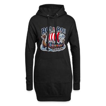 Ro Ro Norvège Viking Ship Football Fan norvégien - Sweat-shirt à capuche long Femme - noir - Devant