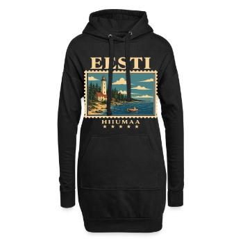 Estland Hiiumaa Vintage Reisemarke - Hoodie-Kleid - Schwarz - Vorne
