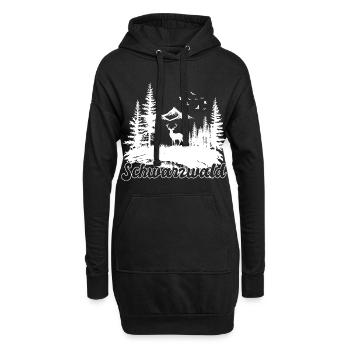 Schwarzwald Hirsch Natur Wander Motiv - Hoodie-Kleid - Schwarz - Vorne
