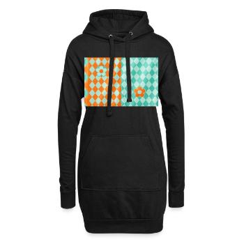 Harlekin-Petal-Duo - Hoodie-Kleid - Schwarz - Vorne