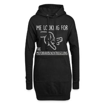 Ich Suche Die Motorhaubenentriegelung - Hoodie-Kleid - Schwarz - Vorne