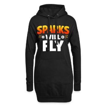 Motif Sparks Will Fly pour femmes et hommes - Sweat-shirt à capuche long Femme - noir - Devant