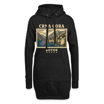 Montenegro Kotor Vintage Reisemarke - Hoodie-Kleid - Schwarz - Vorne