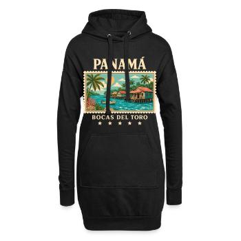 Panama Bocas del Toro Vintage Reisemarke - Hoodie-Kleid - Schwarz - Vorne