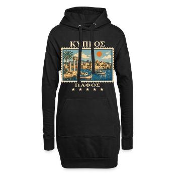 Zypern Paphos Vintage Reisemarke - Hoodie-Kleid - Schwarz - Vorne