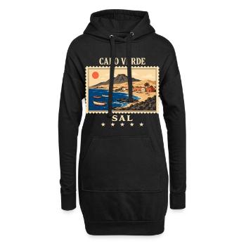 Kap Verde Sal Vintage Reisemarke - Hoodie-Kleid - Schwarz - Vorne