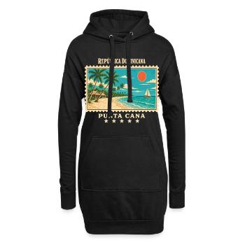 Dominikanische Republik Punta Cana Reisemarke - Hoodie-Kleid - Schwarz - Vorne