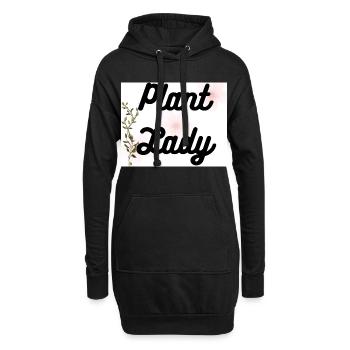 Écriture botanique de la Dame des Plantes - Sweat-shirt à capuche long Femme - noir - Devant