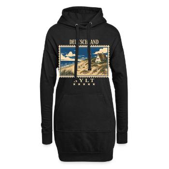 Deutschland Sylt Vintage Reisemarke - Hoodie-Kleid - Schwarz - Vorne