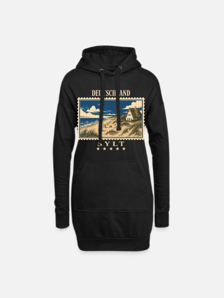 Deutschland Sylt Vintage Reisemarke - Hoodie-Kleid - Schwarz