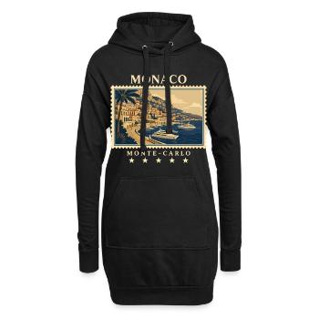 Monaco Monte-Carlo Vintage Reisemarke - Hoodie-Kleid - Schwarz - Vorne