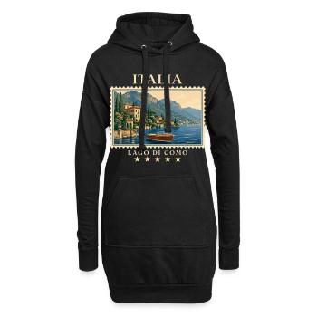 Italien Lago di Como Vintage Reisemarke - Hoodie-Kleid - Schwarz - Vorne
