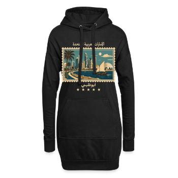 Abu Dhabi Vintage Reisemarke - Hoodie-Kleid - Schwarz - Vorne
