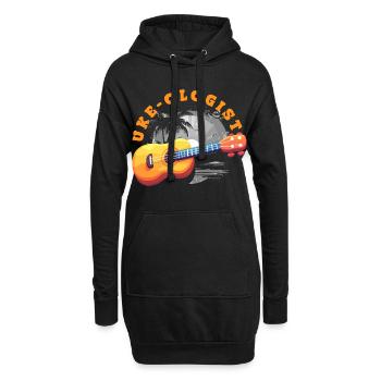 Lustiges Ukulele Designs Und Sprüche - Hoodie-Kleid - Schwarz - Vorne
