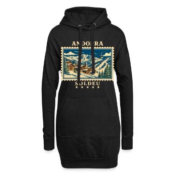 Andorra Soldeu Vintage Reisemarke - Hoodie-Kleid - Schwarz - Vorne
