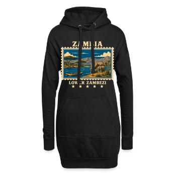 Marque de voyage vintage Zambie Lower Zambeze - Sweat-shirt à capuche long Femme - noir - Devant