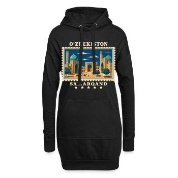 Usbekistan Samarqand Vintage Reisemarke - Hoodie-Kleid - Schwarz - Vorne