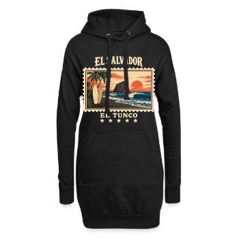 El Salvador El Tunco Vintage Reisemarke - Hoodie-Kleid - Schwarz - Vorne