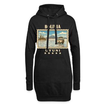 Bolivien Uyuni Vintage Reisemarke - Hoodie-Kleid - Schwarz - Vorne