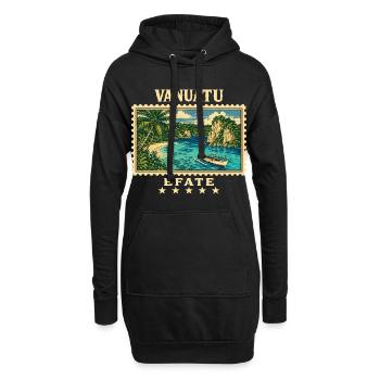 Marque de voyage vintage Vanuatu Efate - Sweat-shirt à capuche long Femme - noir - Devant