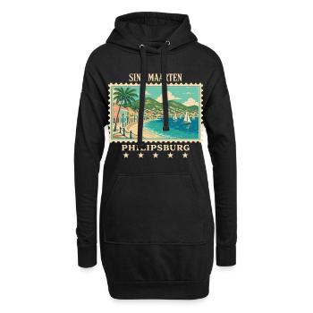 Marque de voyage vintage Sint Maarten Philipsburg - Sweat-shirt à capuche long Femme - noir - Devant