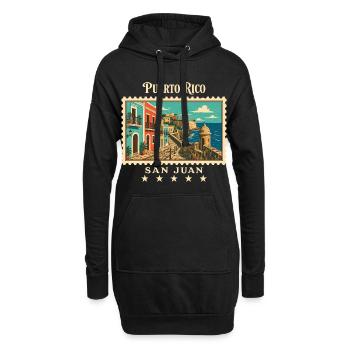 Puerto Rico San Juan Vintage Reisemarke - Hoodie-Kleid - Schwarz - Vorne