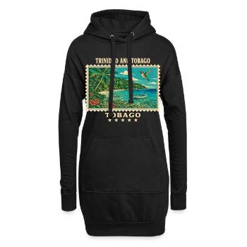 Marque de voyage vintage de Trinité-et-Tobago - Sweat-shirt à capuche long Femme - noir - Devant