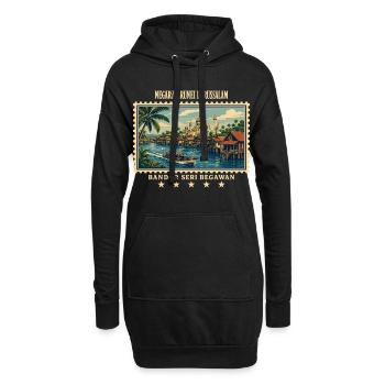 Brunei Bandar Seri Begawan Vintage Reisemarke - Hoodie-Kleid - Schwarz - Vorne