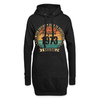 Août 1973 Anniversaire Édition Limitée Vintage - Sweat-shirt à capuche long Femme - noir - Devant