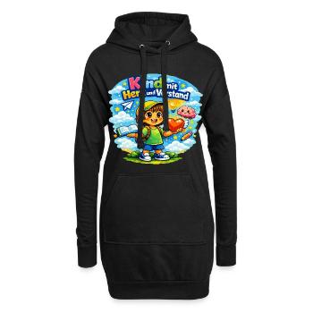 Kind mit Herz und Verstand - Hoodie-Kleid - Schwarz - Vorne