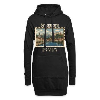 Österreich Salzburg Vintage Reisemarke - Hoodie-Kleid - Schwarz - Vorne