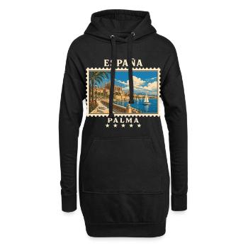 Spanien Palma de Mallorca Vintage Reisemarke - Hoodie-Kleid - Schwarz - Vorne