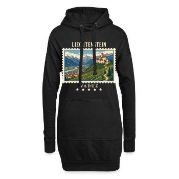 Liechtenstein Vaduz Vintage Reisemarke - Hoodie-Kleid - Schwarz - Vorne