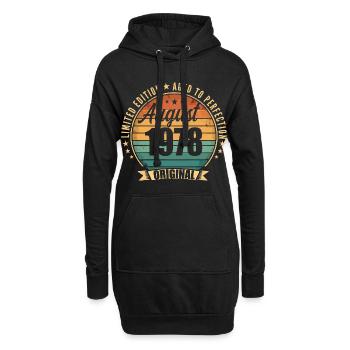 Vintage August 1978 Jubiläums-Limited Edition - Hoodie-Kleid - Schwarz - Vorne