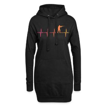 chasse Sunset Battement de coeur chasseur  - Sweat-shirt à capuche long Femme - noir - Devant
