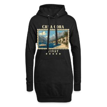 Montenegro Tivat Vintage Reisemarke - Hoodie-Kleid - Schwarz - Vorne