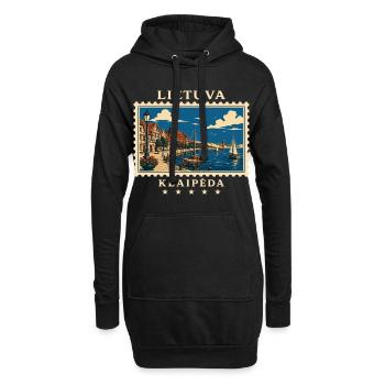 Litauen Klaipėda Vintage Reisemarke - Hoodie-Kleid - Schwarz - Vorne