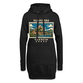 Slowakei Trenčín Vintage Reisemarke - Hoodie-Kleid - Schwarz - Vorne