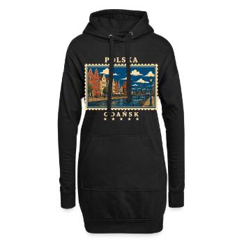 Polen Gdańsk Vintage Reisemarke - Hoodie-Kleid - Schwarz - Vorne