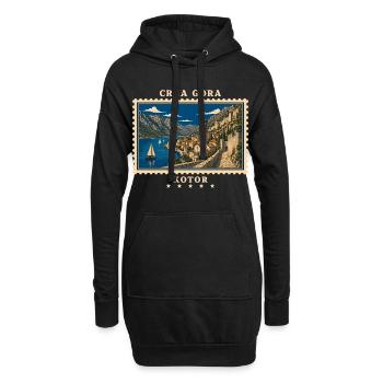 Montenegro Kotor Vintage Reisemarke - Hoodie-Kleid - Schwarz - Vorne