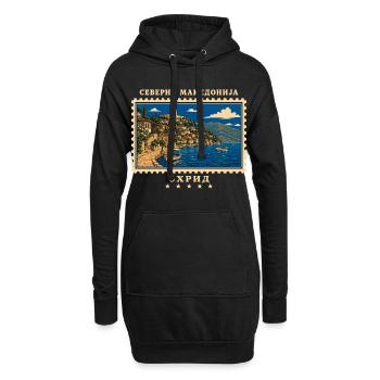 Nordmazedonien Ohrid Vintage Reisemarke - Hoodie-Kleid - Schwarz - Vorne