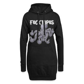 Fucktopuss – Dessin animé de la pieuvre espiègle - Sweat-shirt à capuche long Femme - noir - Devant