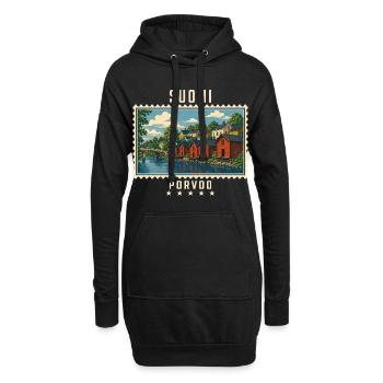 Finnland Porvoo Vintage Reisemarke - Hoodie-Kleid - Schwarz - Vorne