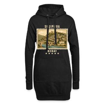 Albanien Berat Vintage Reisemarke - Hoodie-Kleid - Schwarz - Vorne