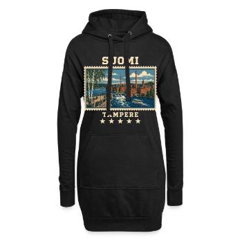 Finnland Tampere Vintage Reisemarke - Hoodie-Kleid - Schwarz - Vorne