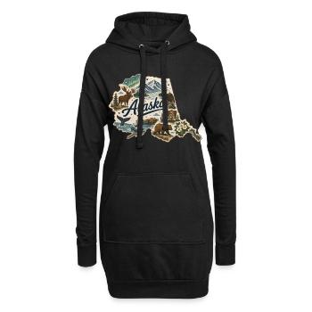 Alaska State Vintage Travel Souvenir Sticker - Hoodie Dress - black - Front