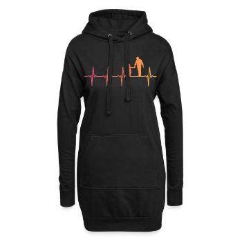 Vater und Tochter Sonnenuntergang Herzschlag Papa, Tochter - Hoodie-Kleid - Schwarz - Vorne